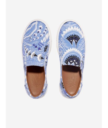 Etro Kids Floral Paisley Trainers in Blue Faites des économies