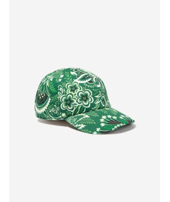 Etro Boys Floral Paisley Cap in Green basket pas cher