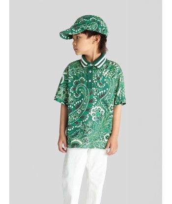 Etro Boys Floral Paisley Cap in Green basket pas cher