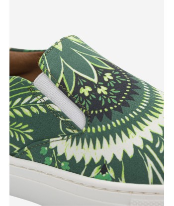 Etro Boys Floral Paisley Trainers in Green acheter