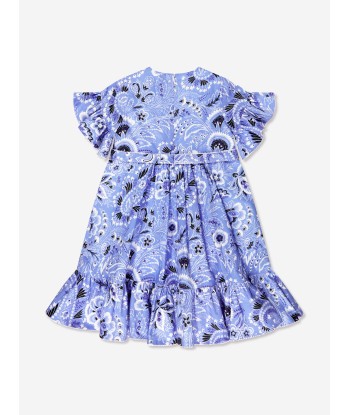 Etro Girls Floral Paisley Dress in Blue basket pas cher