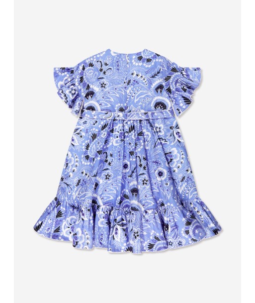 Etro Girls Floral Paisley Dress in Blue basket pas cher