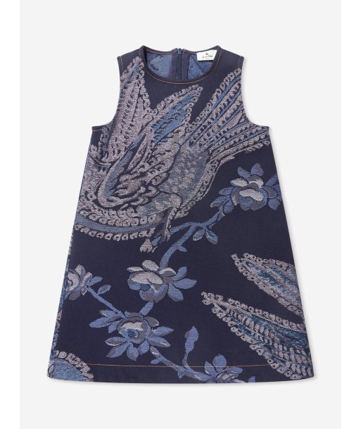 Etro Girls Jacquard Bird And Flower Dress in Navy Venez découvrir notre 