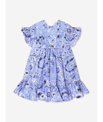 Etro Girls Floral Paisley Dress in Blue basket pas cher