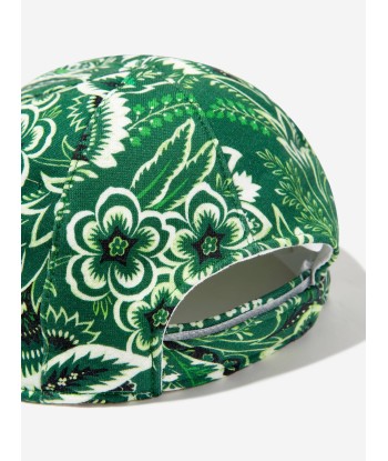 Etro Boys Floral Paisley Cap in Green basket pas cher