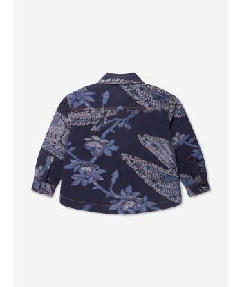 Etro Boys Jacquard Bird And Flower Jacket in Navy l'achat 