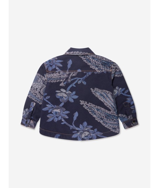 Etro Boys Jacquard Bird And Flower Jacket in Navy l'achat 