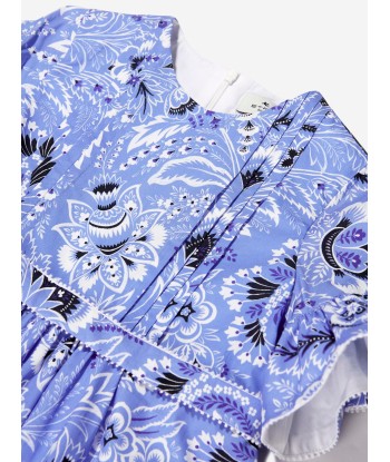 Etro Girls Floral Paisley Dress in Blue basket pas cher