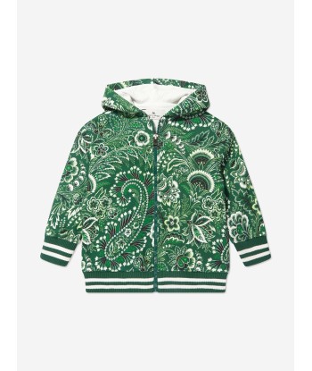 Etro Boys Floral Paisley Zip Up Top in Green Faites des économies