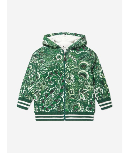 Etro Boys Floral Paisley Zip Up Top in Green Faites des économies