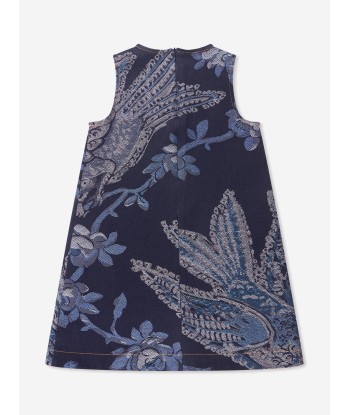 Etro Girls Jacquard Bird And Flower Dress in Navy Venez découvrir notre 