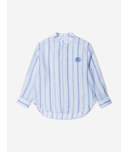 Etro Boys Striped Linen Shirts in White livraison et retour toujours gratuits