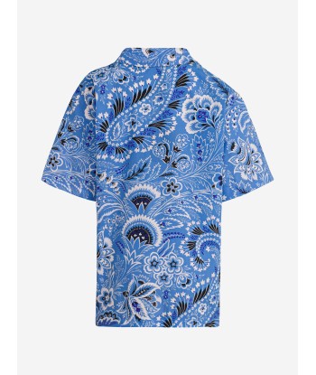 Etro Boys Floral Paisley Shirt in Blue votre