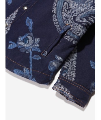 Etro Boys Jacquard Bird And Flower Jacket in Navy l'achat 