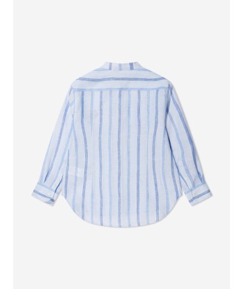 Etro Boys Striped Linen Shirts in White livraison et retour toujours gratuits