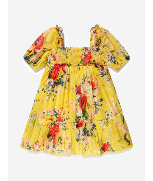 Zimmermann Girls Alight Puff Sleeve Dress in Yellow ou a consommer sur place