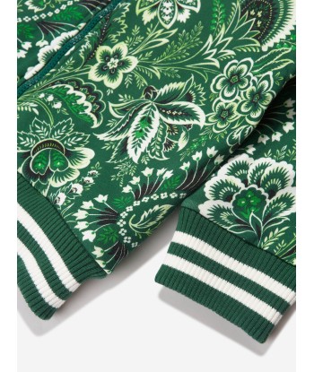 Etro Boys Floral Paisley Zip Up Top in Green Faites des économies