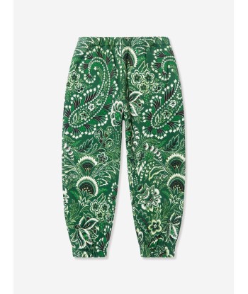 Etro Boys Floral Paisley Joggers in Green hantent personnes