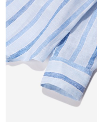 Etro Boys Striped Linen Shirts in White livraison et retour toujours gratuits