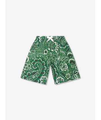 Etro Boys Floral Paisley Shorts in Green le des métaux précieux