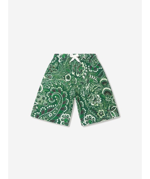 Etro Boys Floral Paisley Shorts in Green le des métaux précieux