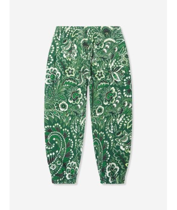 Etro Boys Floral Paisley Joggers in Green hantent personnes