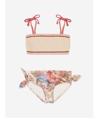 Zimmermann Girls August Knit Bandeau Bikini in Multicolour Fin de série