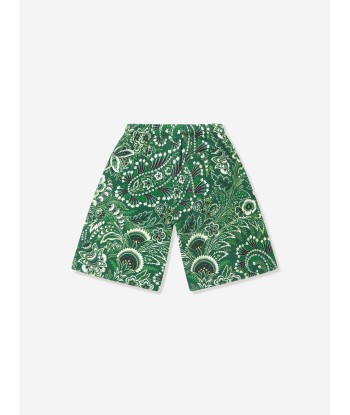 Etro Boys Floral Paisley Shorts in Green le des métaux précieux