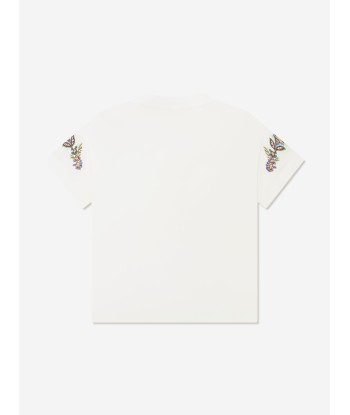 Etro Girls Floral Print T-Shirt in Ivory Fin de série