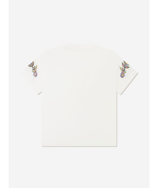 Etro Girls Floral Print T-Shirt in Ivory Fin de série