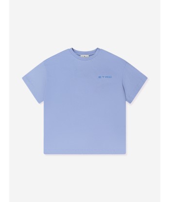 Etro Boys Logo T-Shirt in Blue hantent personnes