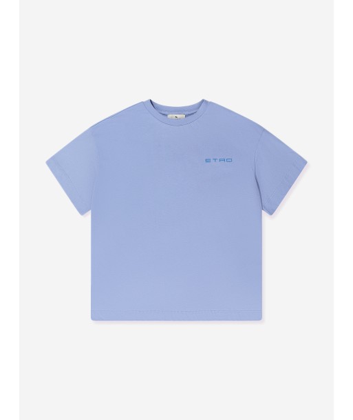 Etro Boys Logo T-Shirt in Blue hantent personnes