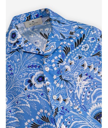 Etro Boys Floral Paisley Shirt in Blue votre