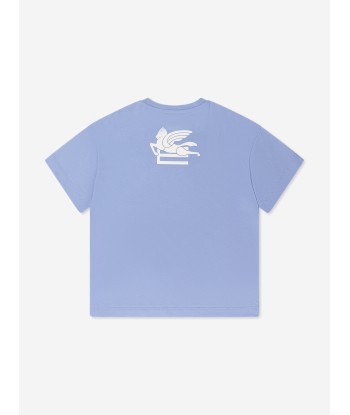 Etro Boys Logo T-Shirt in Blue hantent personnes