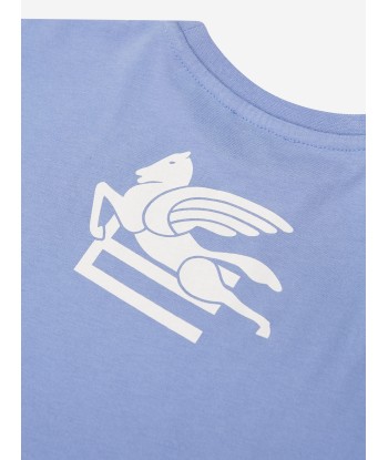 Etro Boys Logo T-Shirt in Blue hantent personnes