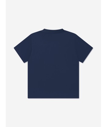 Etro Boys Crest Logo T-Shirt in Navy d'Europe débarque