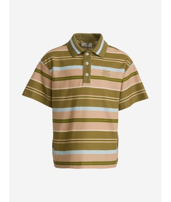 Etro Boys Striped Polo Shirt in Green ouvre sa boutique