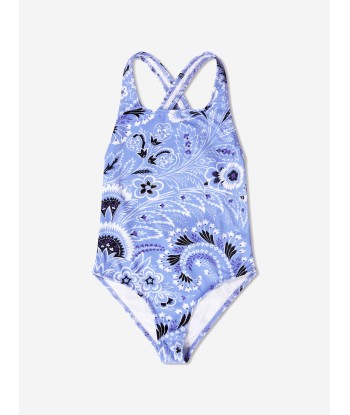 Etro Girls Floral Paisley Swimsuit in Blue Vous souhaitez 