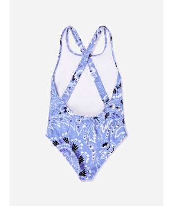 Etro Girls Floral Paisley Swimsuit in Blue Vous souhaitez 