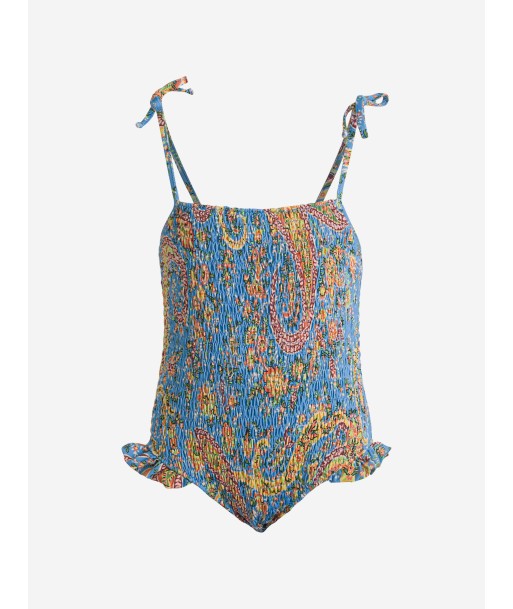 Etro Girls Floral Paisley Swimsuit in Blue Découvrez la collection