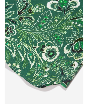 Etro Boys Floral Paisley Polo Shirt in Green 2023