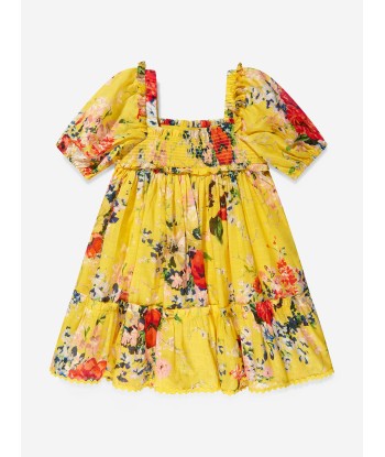 Zimmermann Girls Alight Puff Sleeve Dress in Yellow ou a consommer sur place