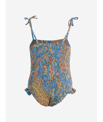 Etro Girls Floral Paisley Swimsuit in Blue Découvrez la collection