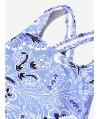 Etro Girls Floral Paisley Swimsuit in Blue Vous souhaitez 