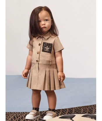 Fendi Baby Girls Logo Trench Dress in Beige pas cher chine