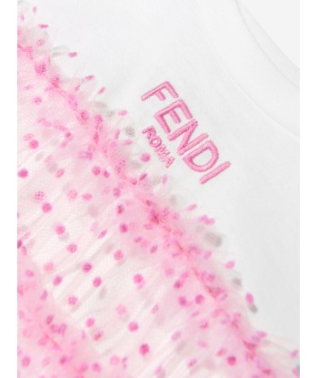 Fendi Baby Girls Jersey And Tulle Dress in Pink pas chere