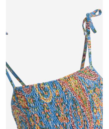 Etro Girls Floral Paisley Swimsuit in Blue Découvrez la collection