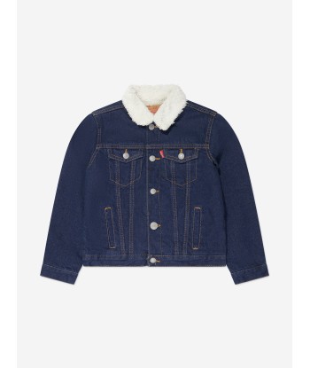 Levi's Kids Sherpa Trucker Jacket in Blue Les magasins à Paris