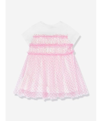 Fendi Baby Girls Jersey And Tulle Dress in Pink pas chere