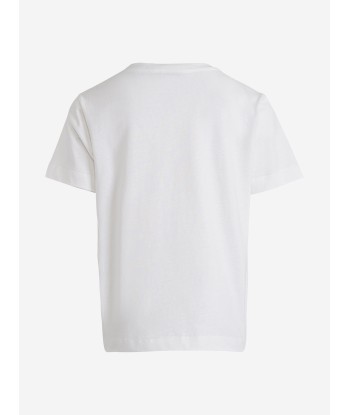 Etro Boys Striped Logo T-Shirt in Ivory solde